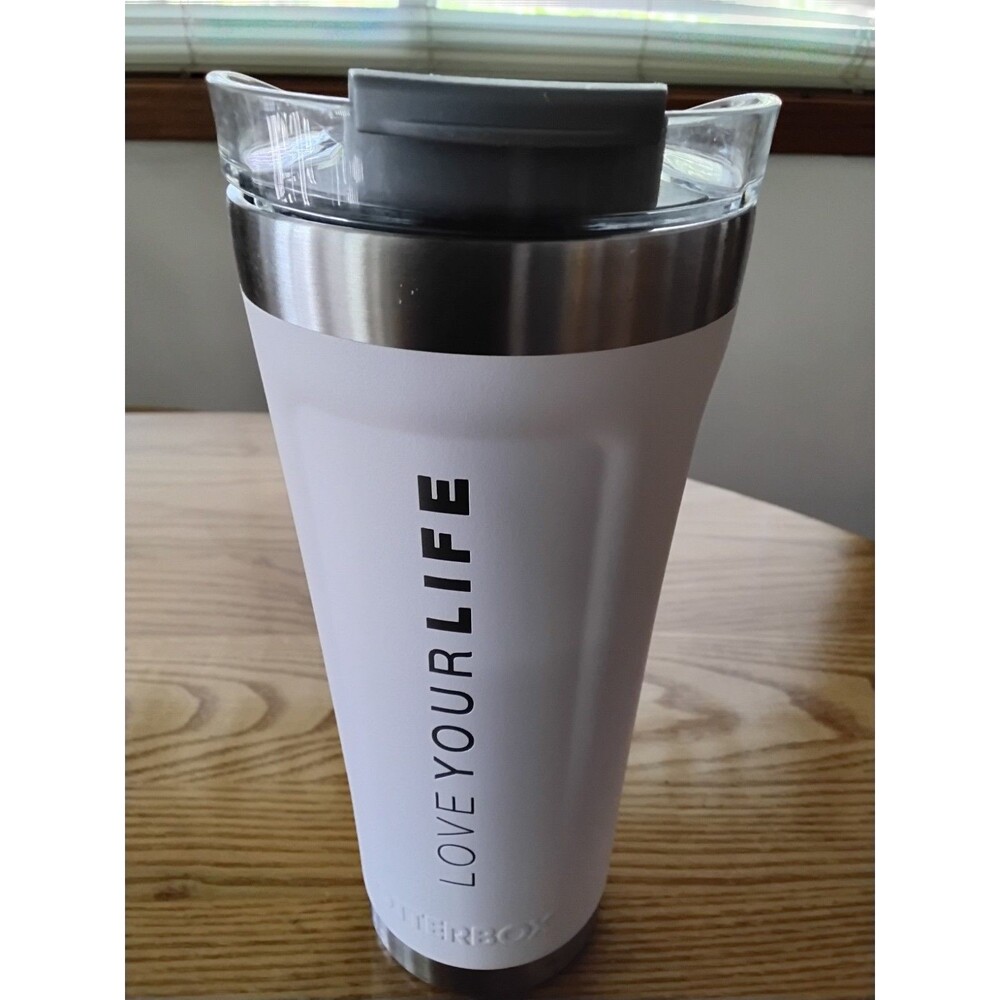 NEW Otterbox Lifetime LOVE YOUR LIFE WhiteStainless Steel Tumbler 20oz